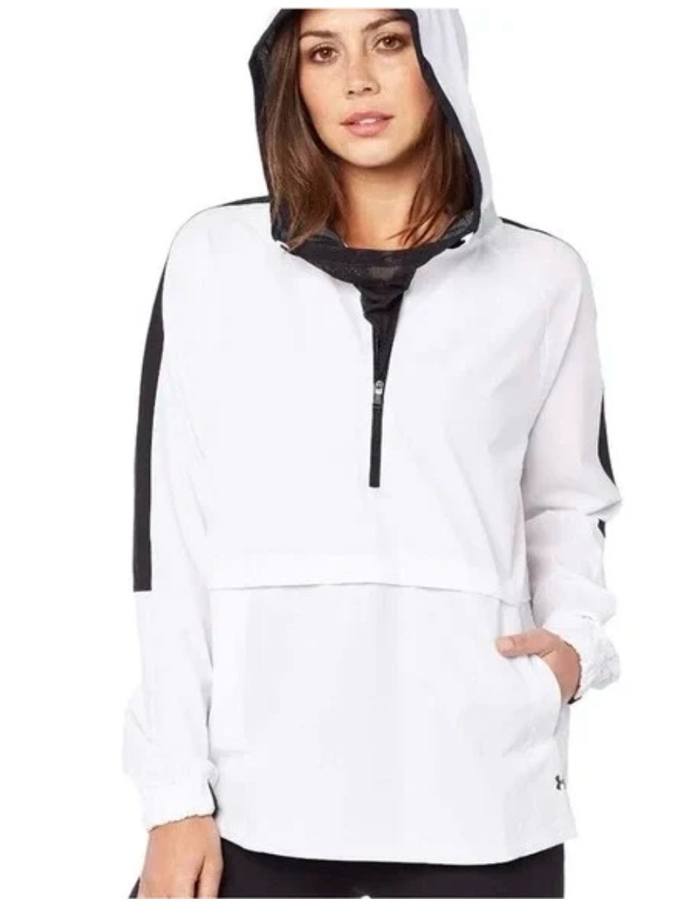 Under Armour White and Black Hooded Jacket